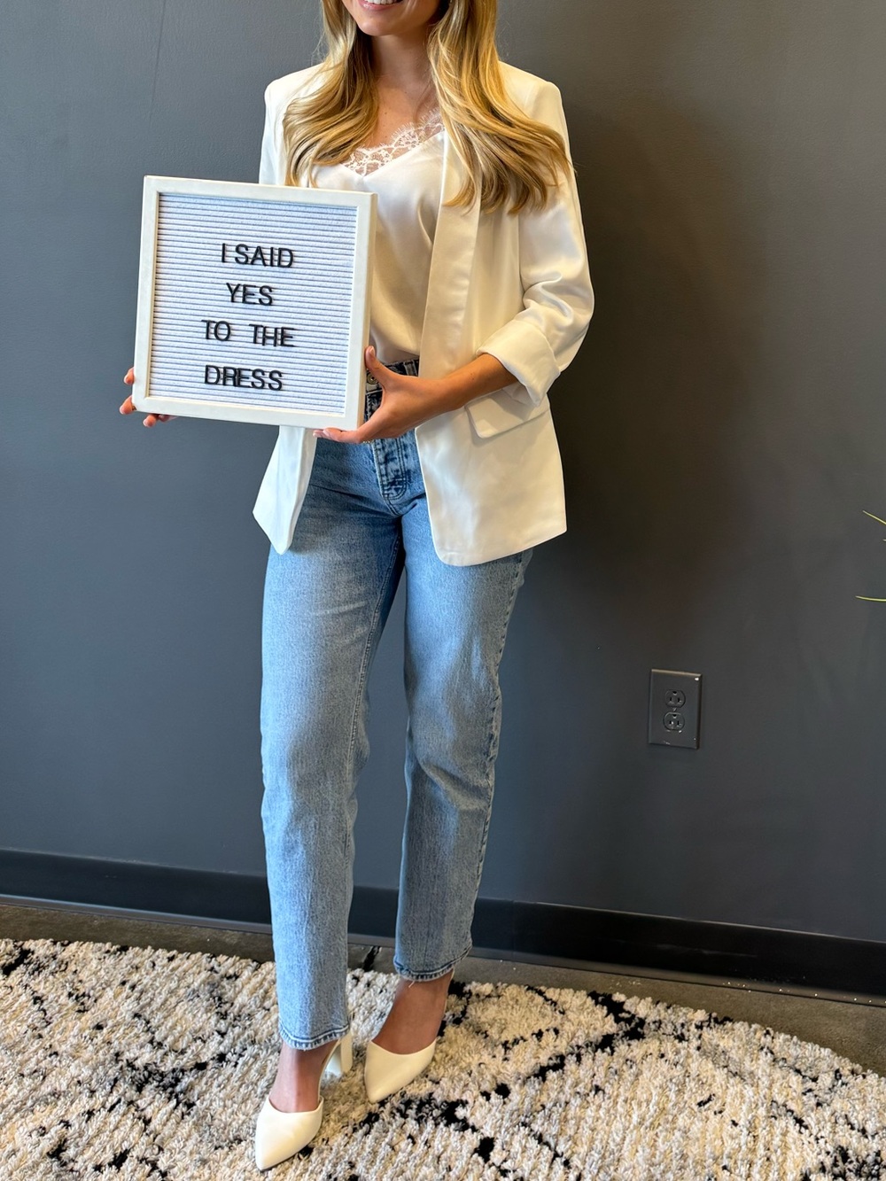 SHEIN White Open Blazer - Picture 2 of 2